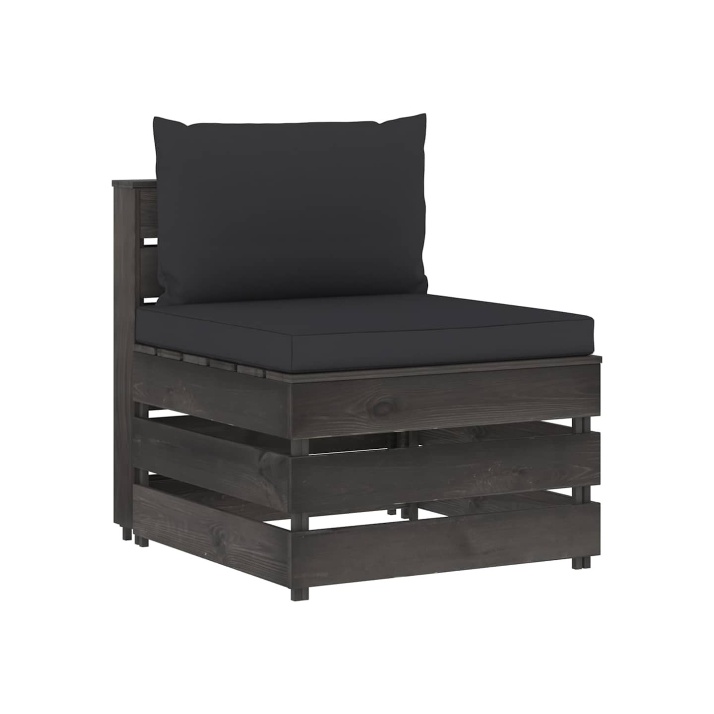 Canapé central sectionnel avec coussins Bois imprégné de gris