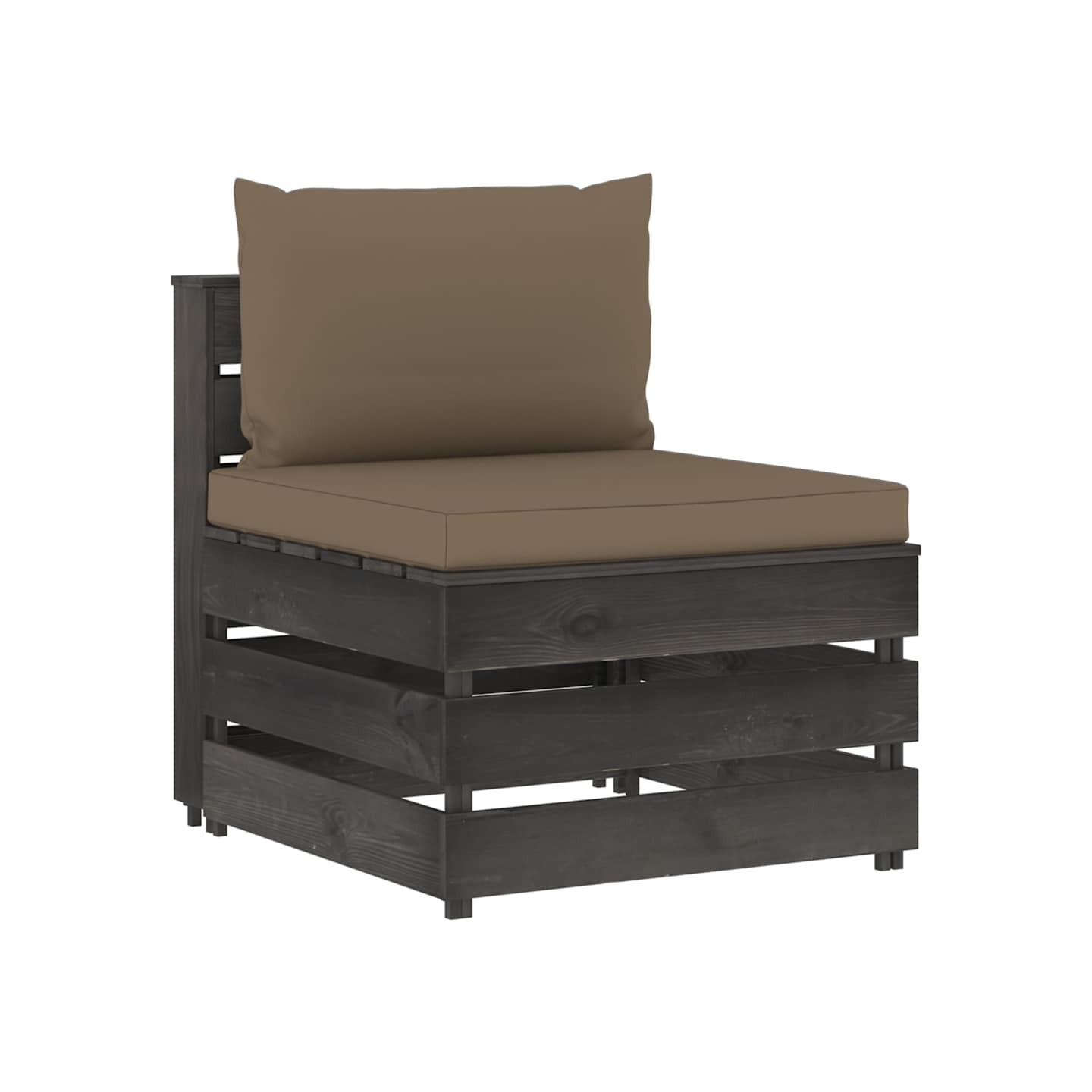 Canapé central sectionnel avec coussins Bois imprégné de gris