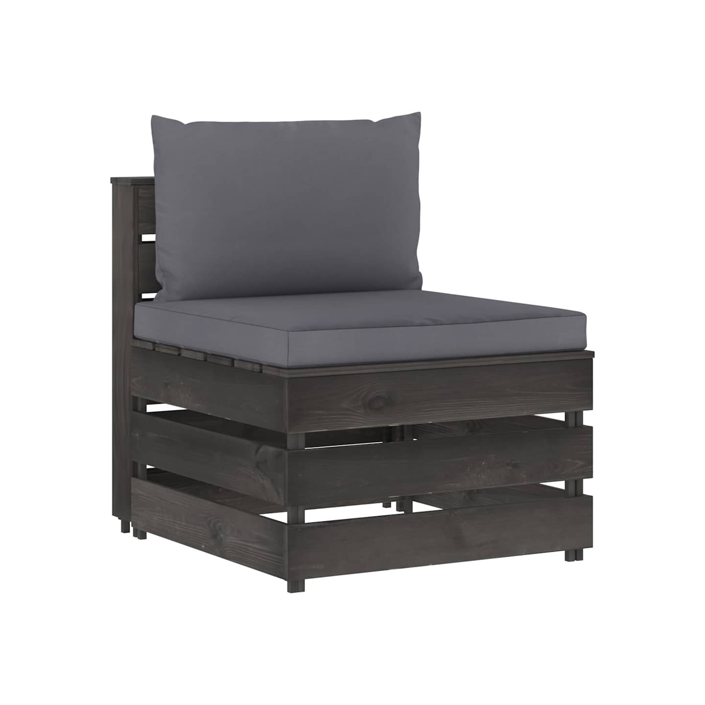 Canapé central sectionnel avec coussins Bois imprégné de gris