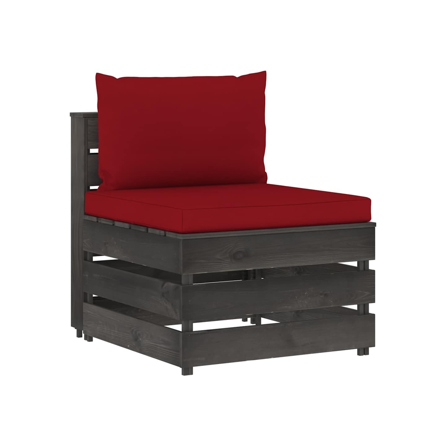 Canapé central sectionnel avec coussins Bois imprégné de gris