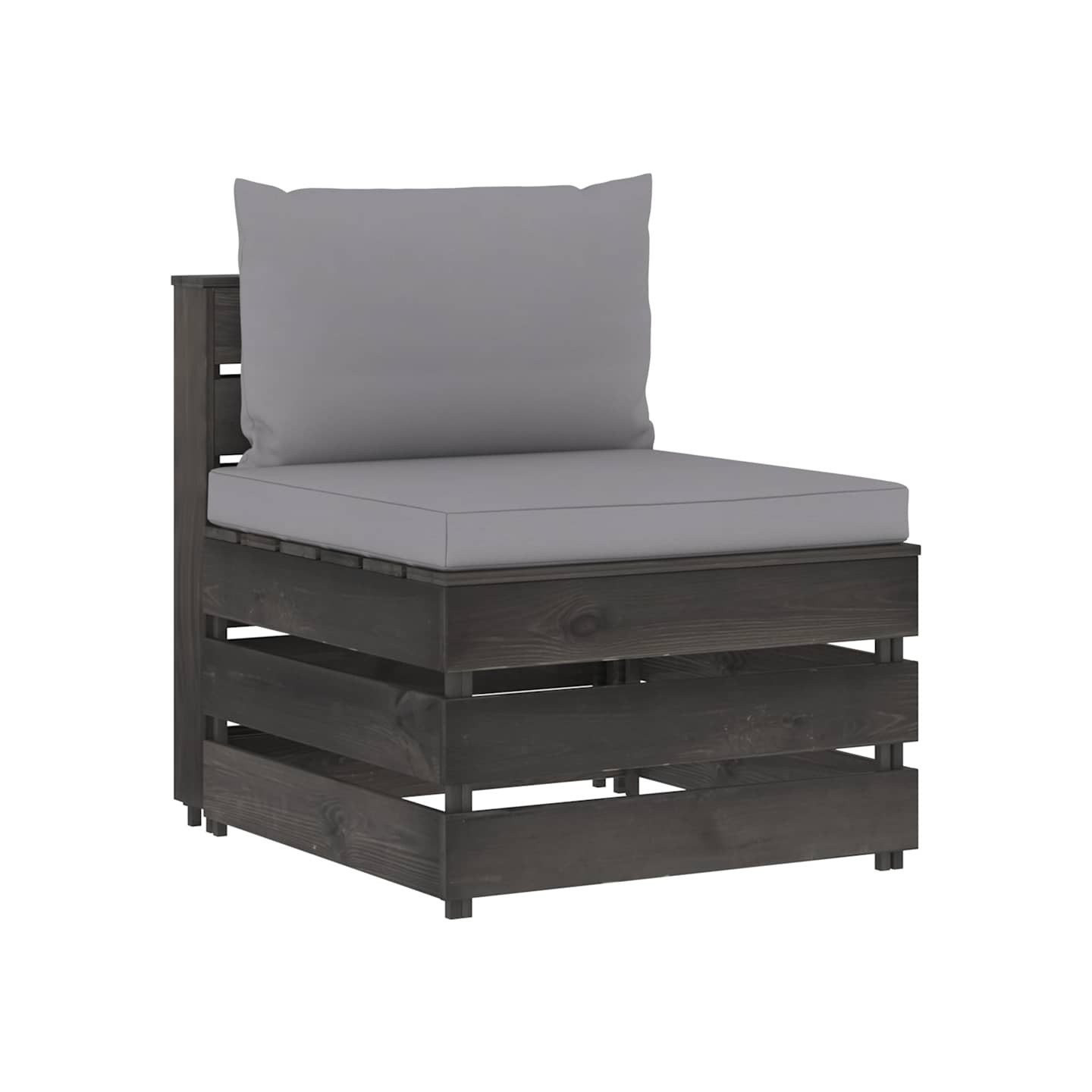 Canapé central sectionnel avec coussins Bois imprégné de gris