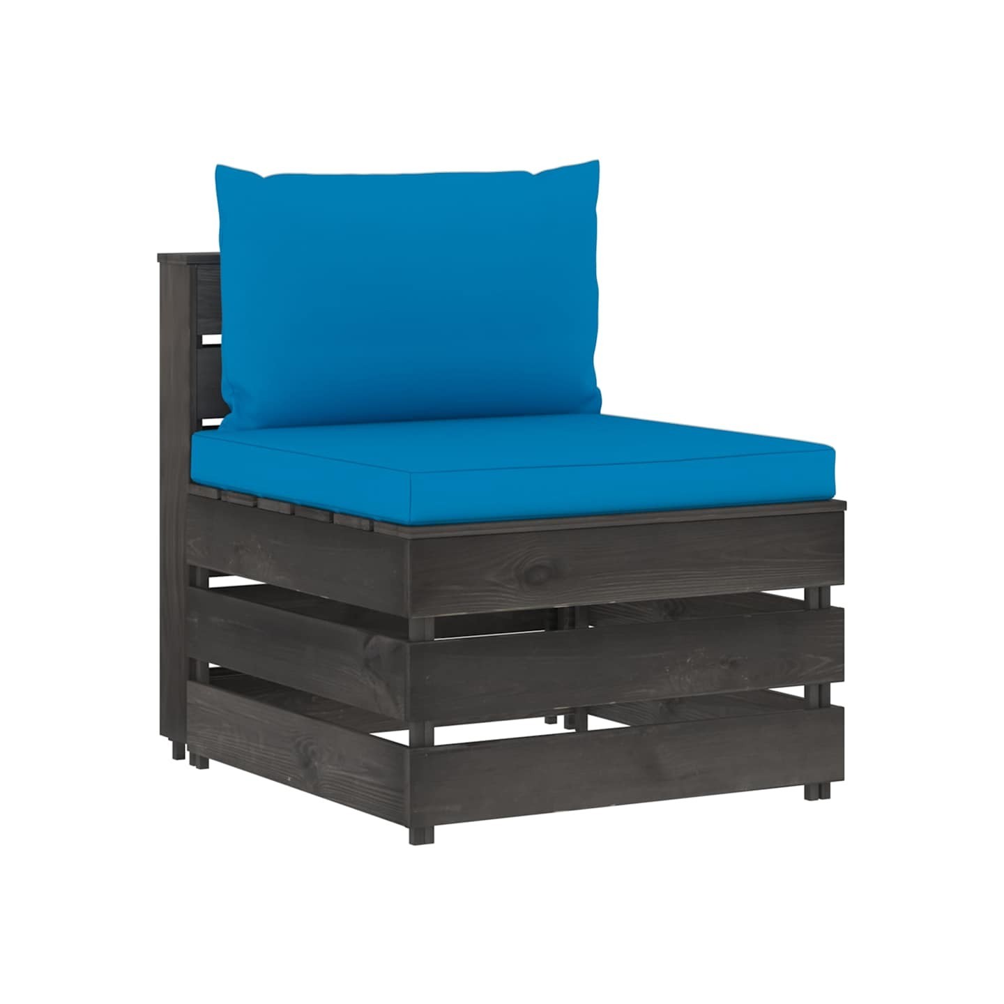 Canapé central sectionnel avec coussins Bois imprégné de gris