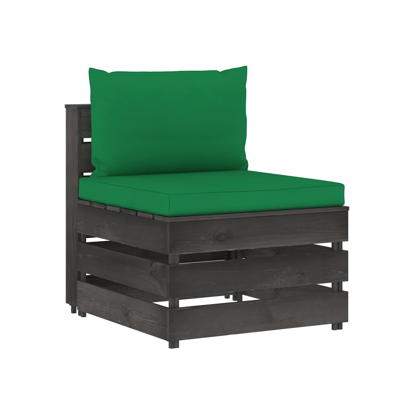 Canapé central sectionnel avec coussins Bois imprégné de gris