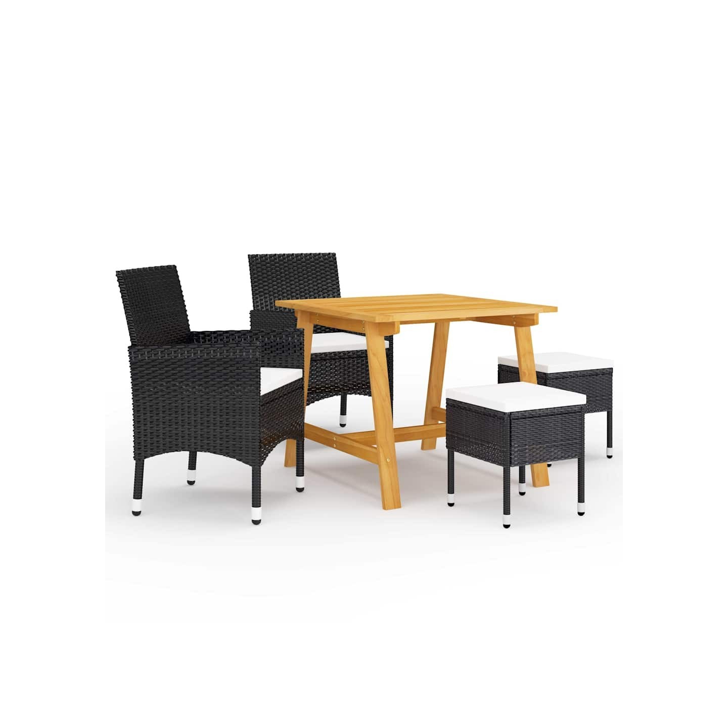 Ensemble à manger de jardin 5 pcs Noir