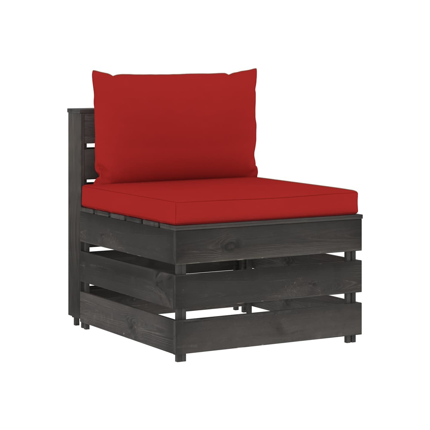 Canapé central sectionnel avec coussins Bois imprégné de gris