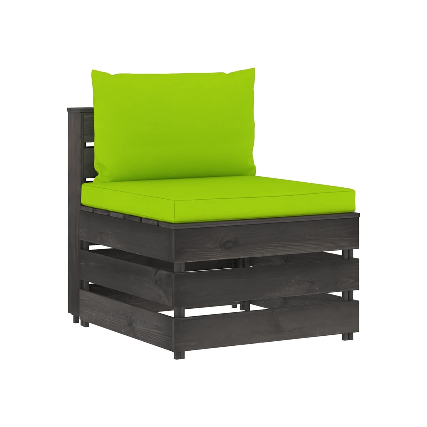 Canapé central sectionnel avec coussins Bois imprégné de gris
