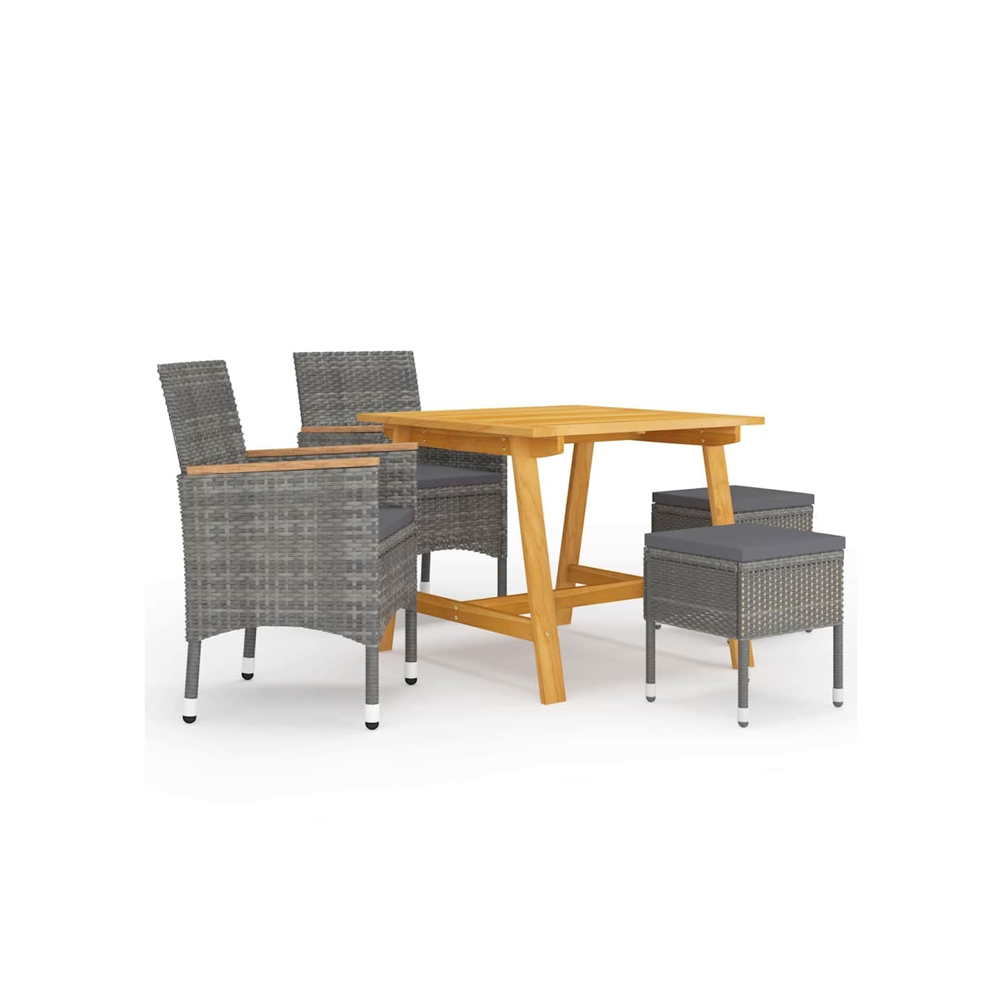 Ensemble à manger de jardin 5 pcs Gris