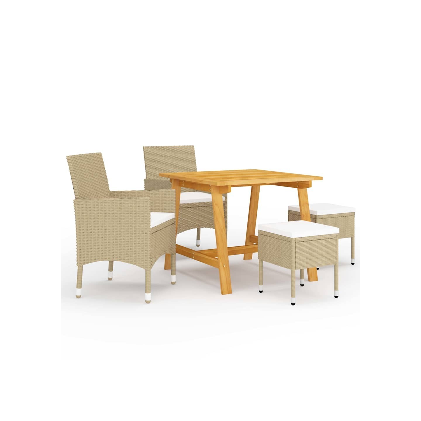 Ensemble à manger de jardin 5 pcs Beige