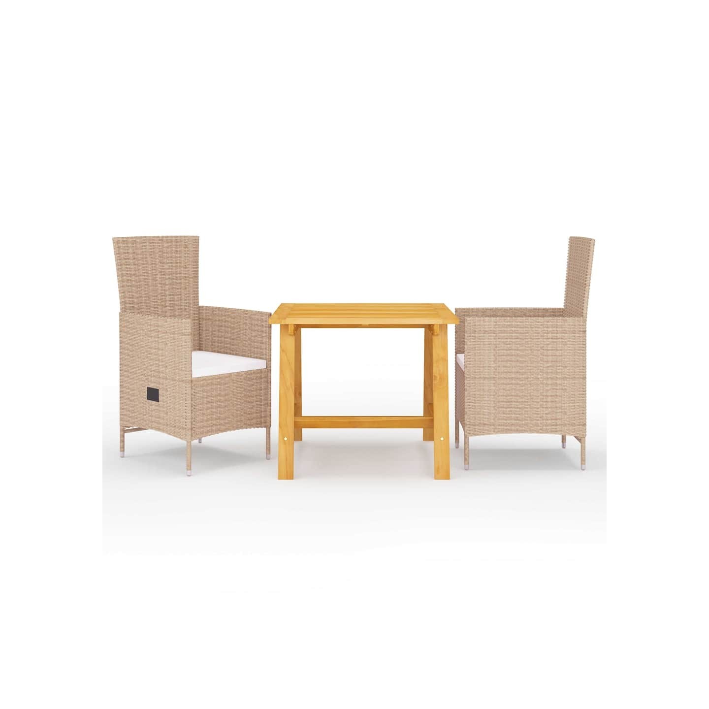 Ensemble à manger de jardin 3 pcs Beige