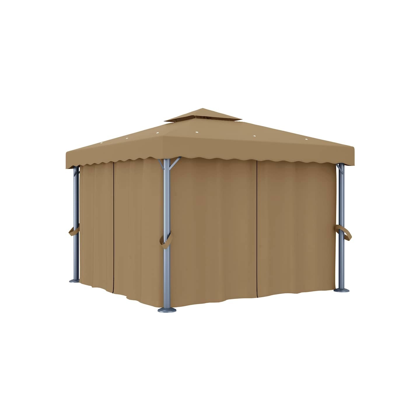 Tonnelle avec rideau 3x3 m Taupe Aluminium