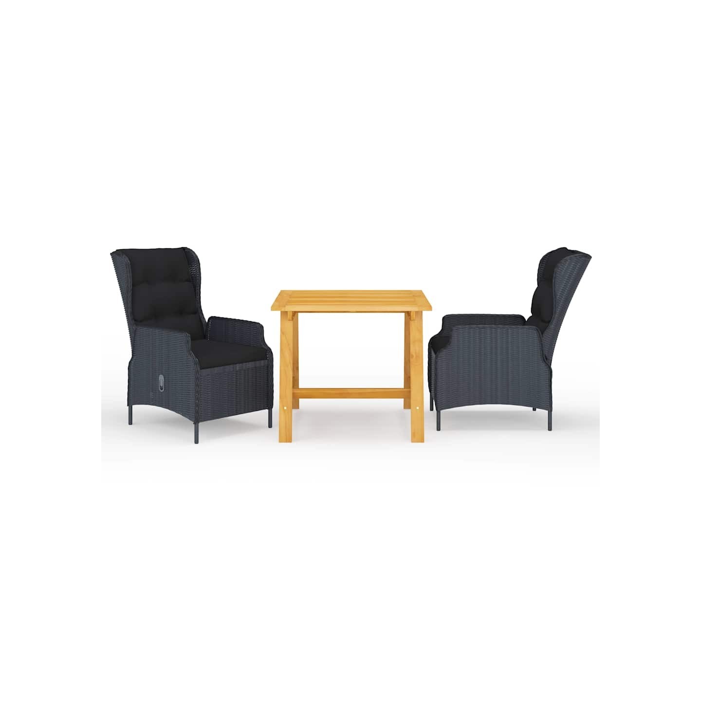 Ensemble à manger de jardin 3 pcs Gris foncé