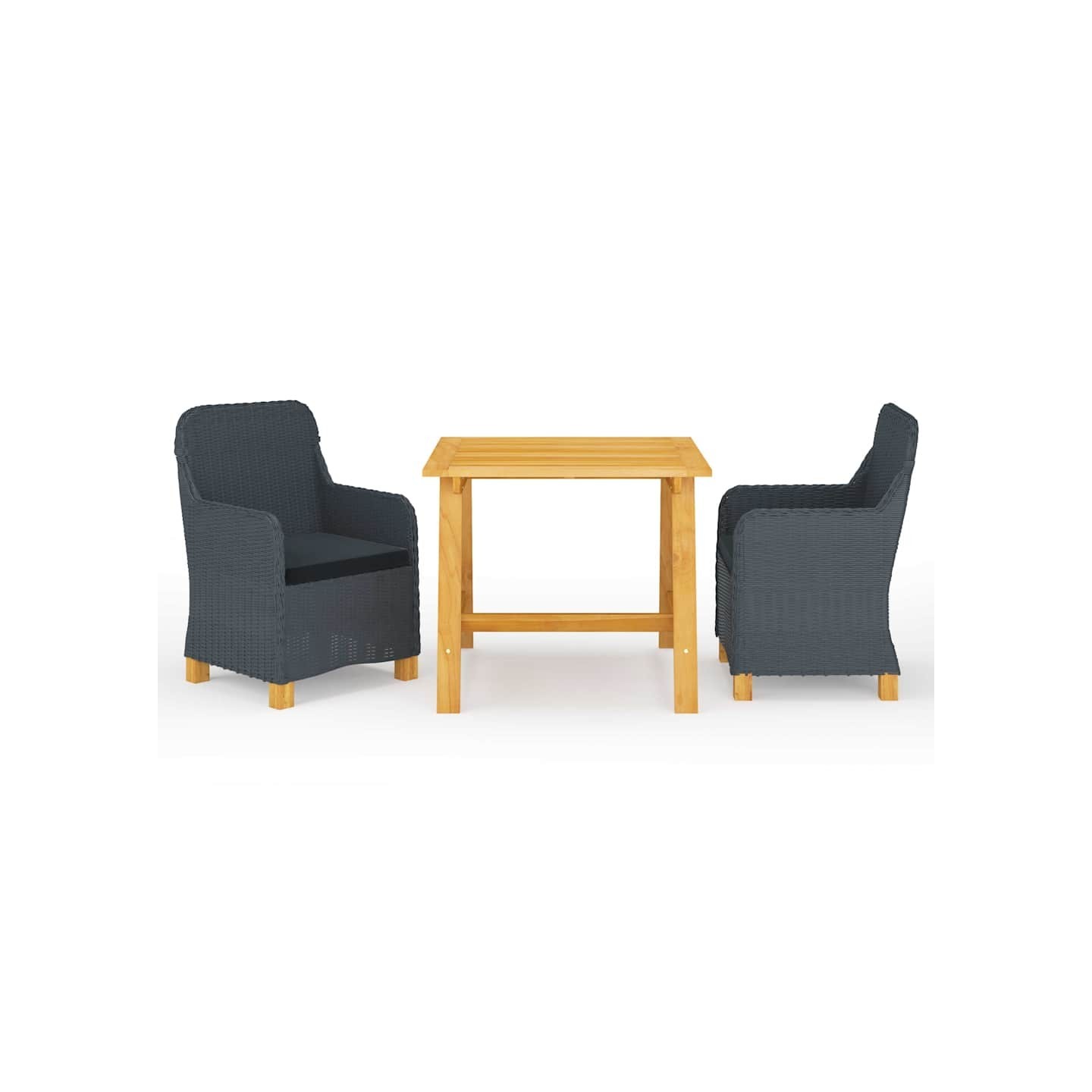 Ensemble à manger de jardin 3 pcs Gris foncé