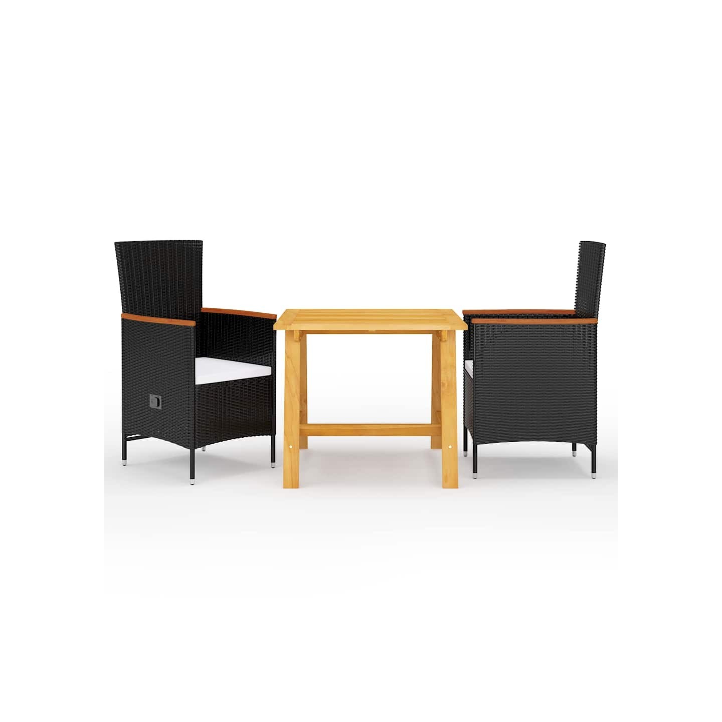 Ensemble à manger de jardin 3 pcs Noir