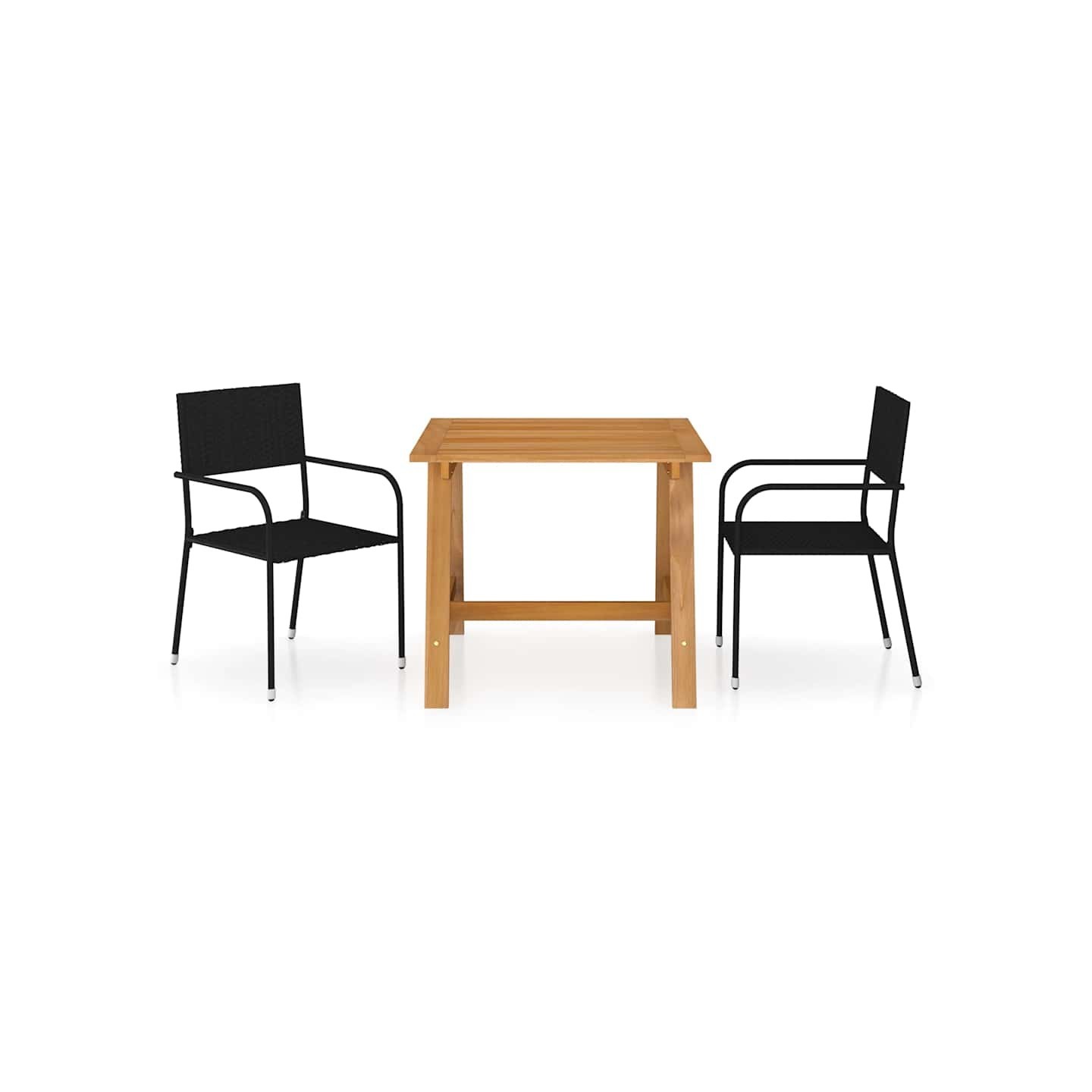 Ensemble à manger de jardin 3 pcs Noir