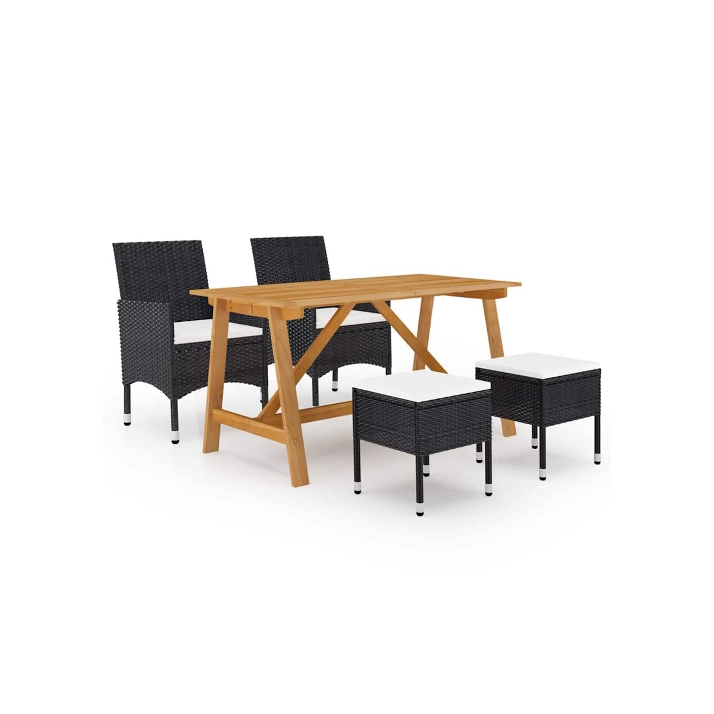 Ensemble à manger de jardin 5 pcs Noir