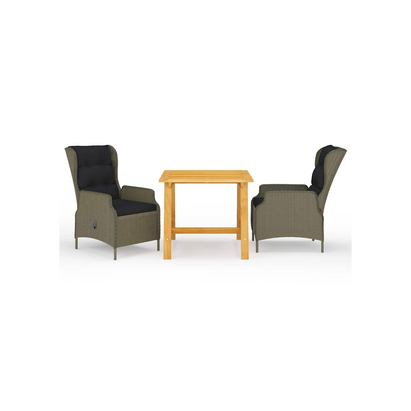 Ensemble à manger de jardin 3 pcs Marron