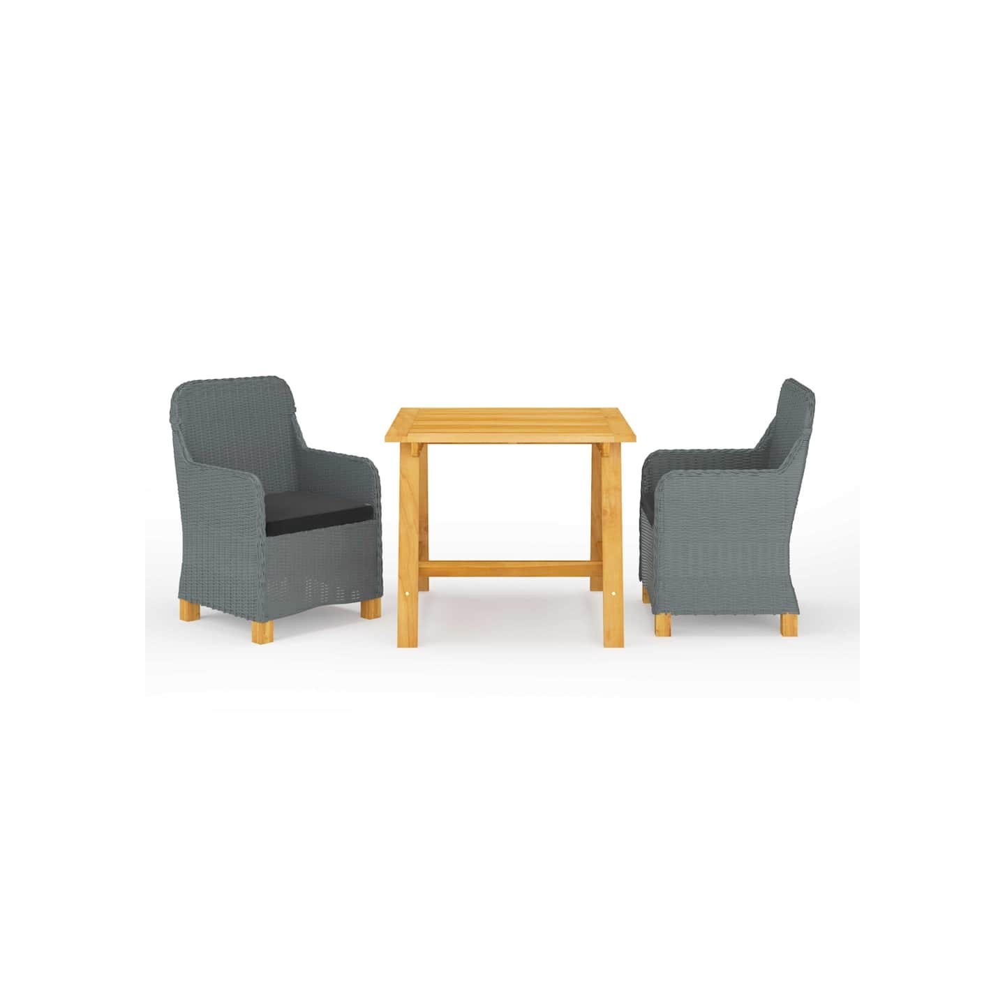Ensemble à manger de jardin 3 pcs Gris clair