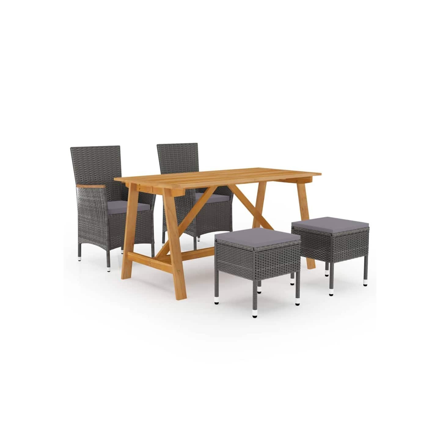 Ensemble à manger de jardin 5 pcs Gris