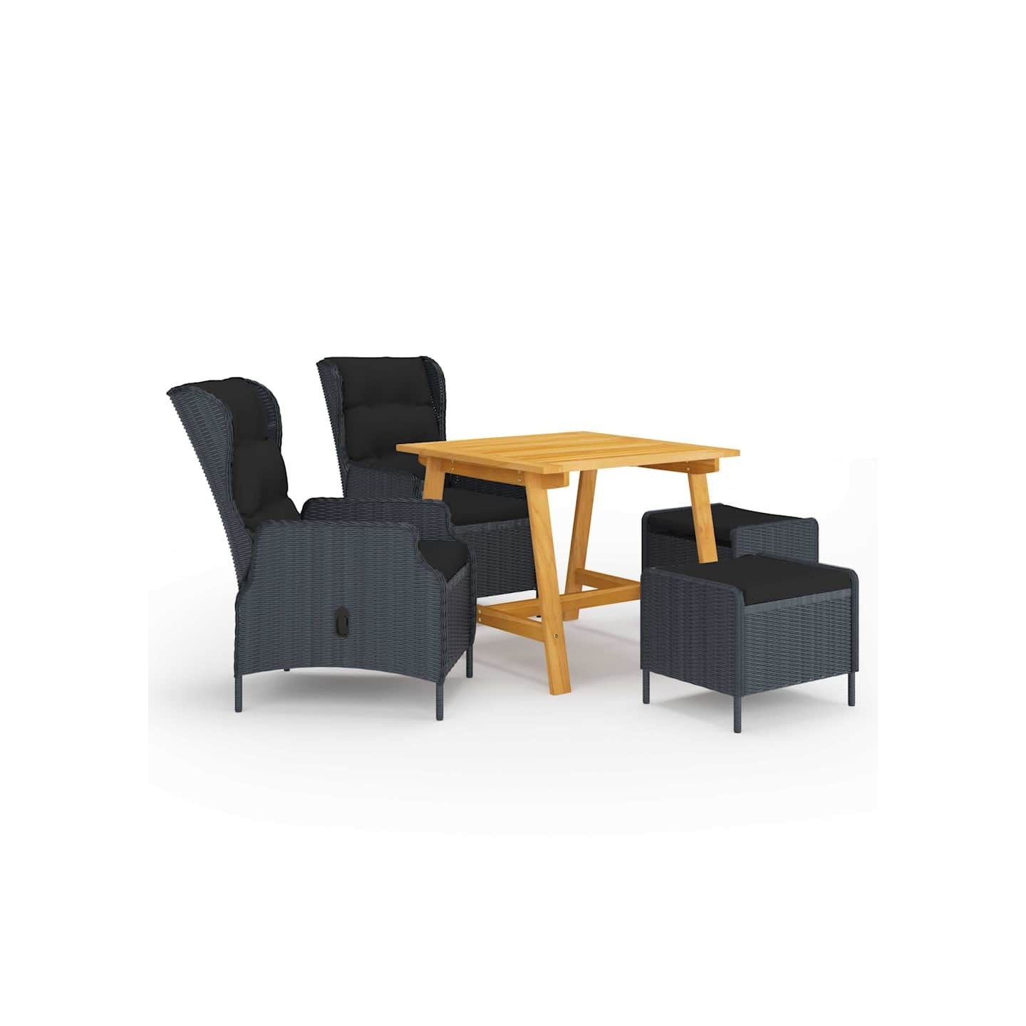 Ensemble à manger de jardin 5 pcs Gris foncé