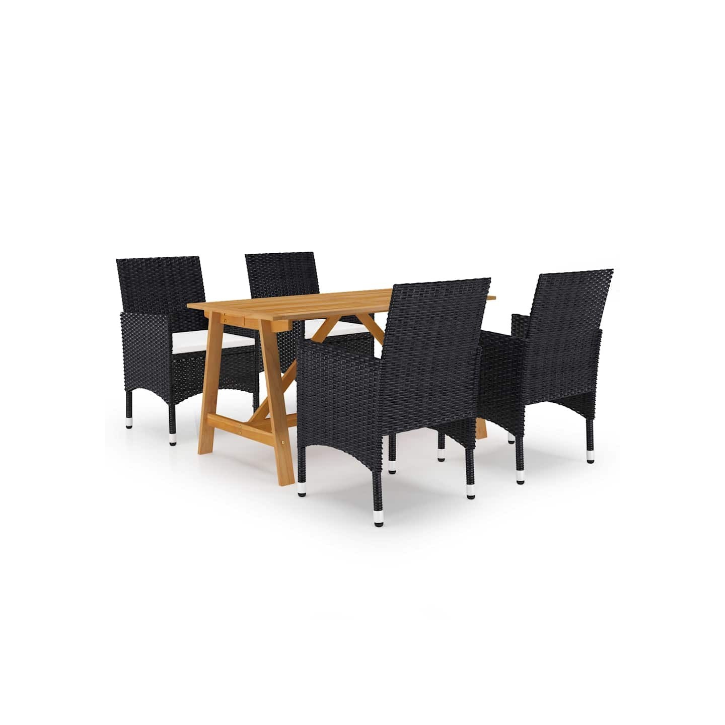 Ensemble à manger de jardin 5 pcs Noir