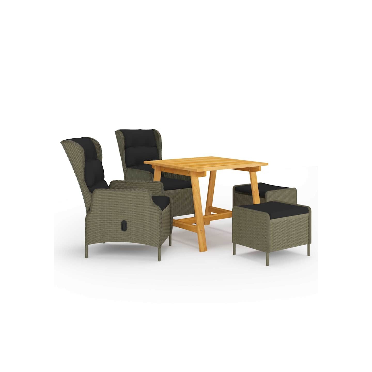 Ensemble à manger de jardin 5 pcs Marron