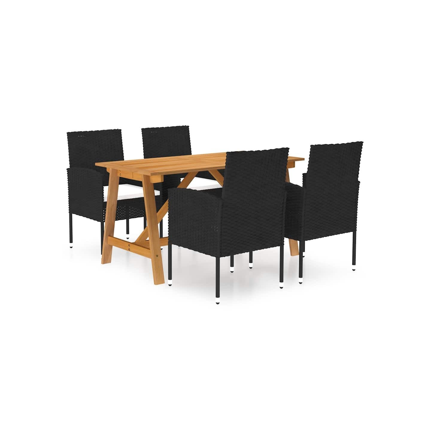 Ensemble à manger de jardin 5 pcs Noir