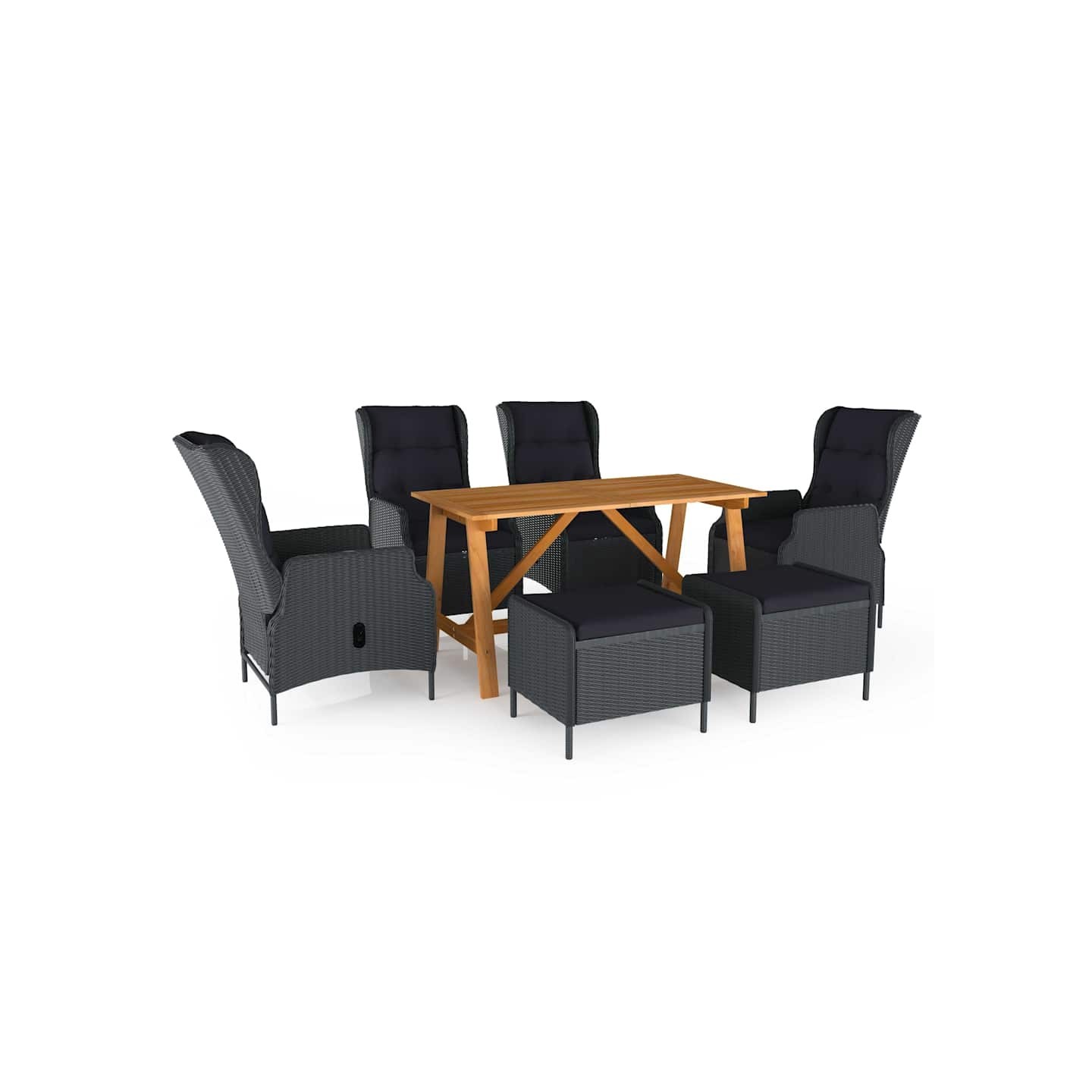Ensemble à manger de jardin 7 pcs Gris foncé