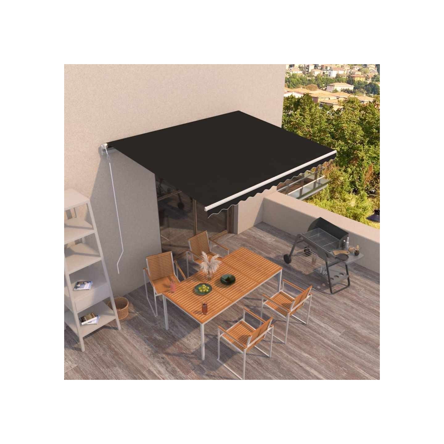 Auvent rétractable automatique 400x350 cm Anthracite