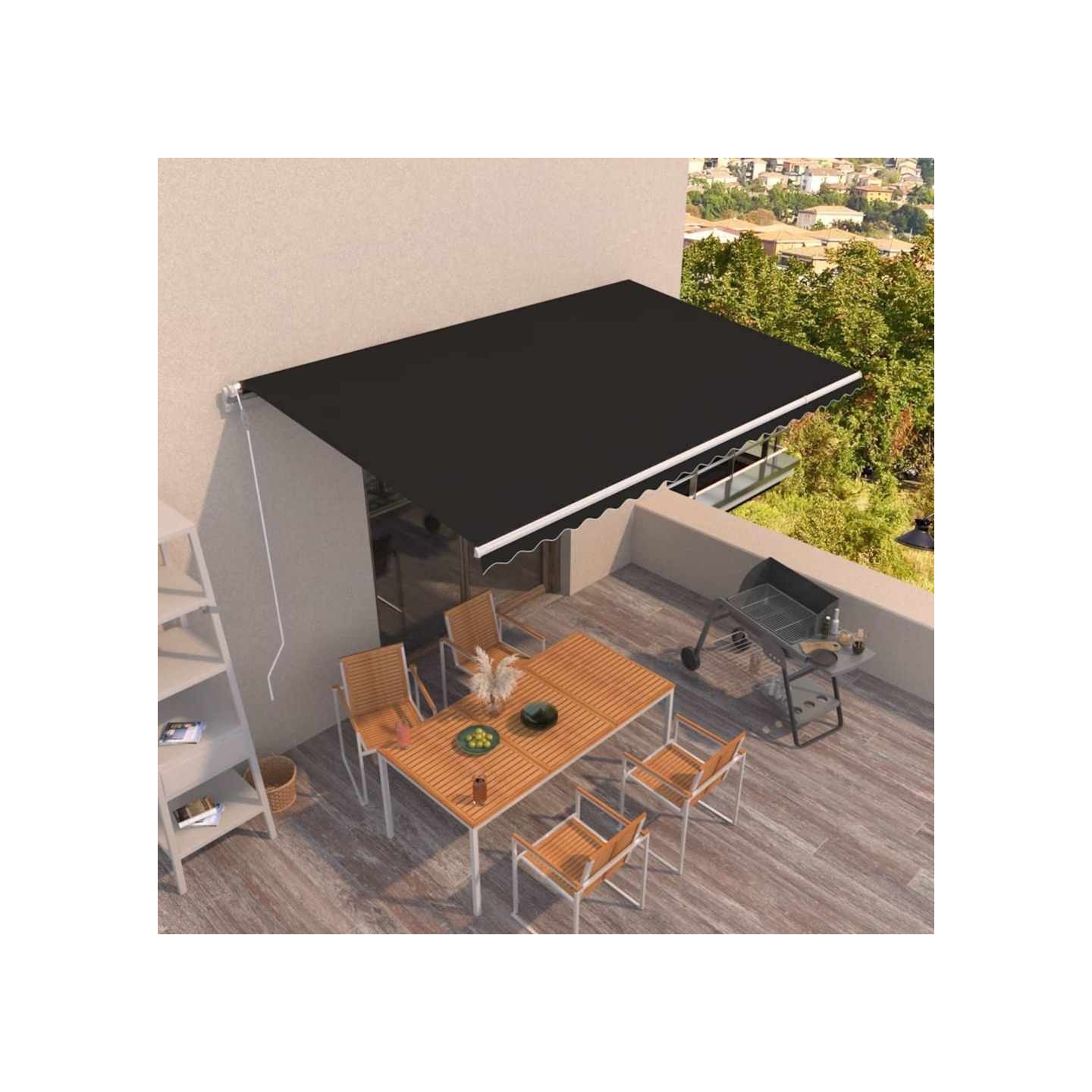 Auvent rétractable automatique 500x350 cm Anthracite