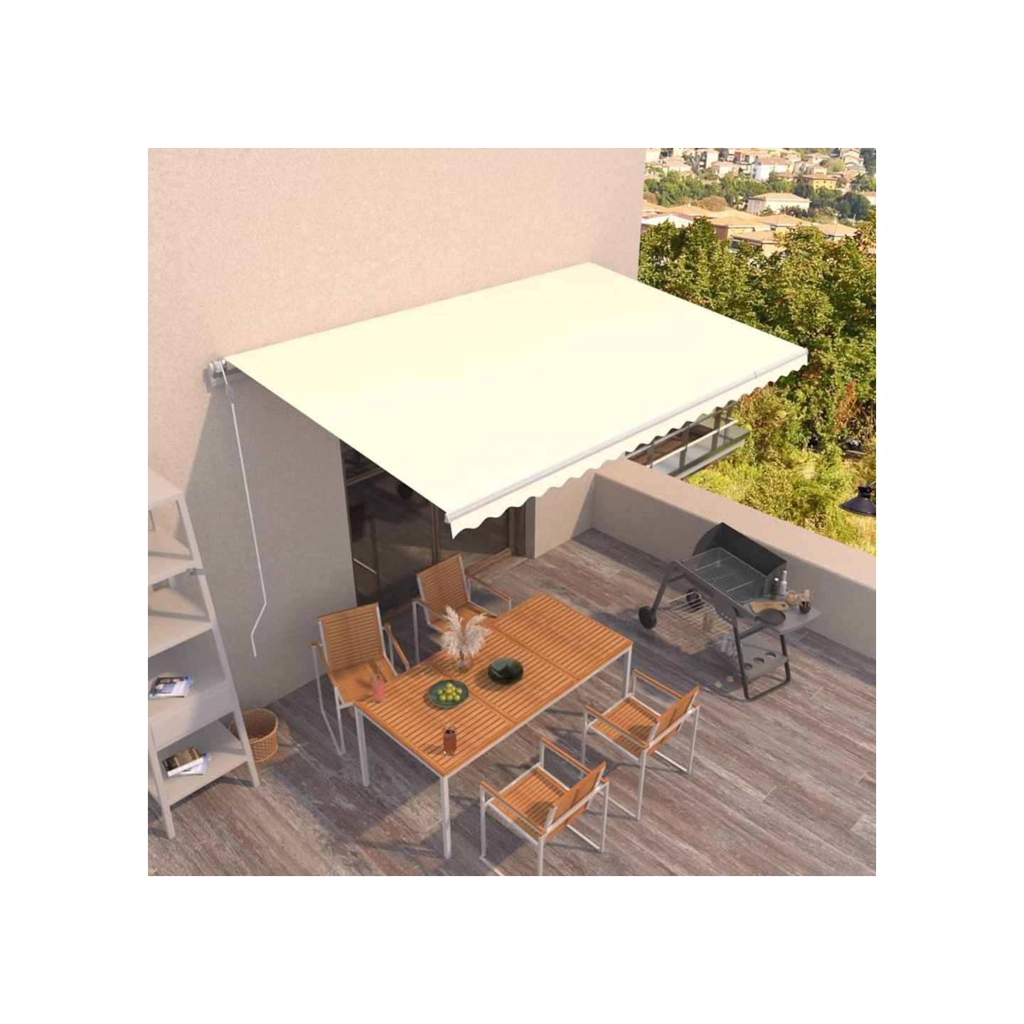 Auvent rétractable automatique 500x350 cm Crème