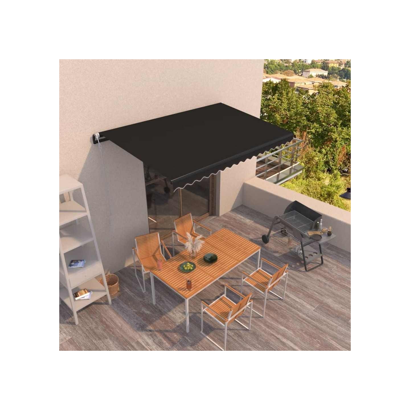 Auvent rétractable automatique 400x350 cm Anthracite