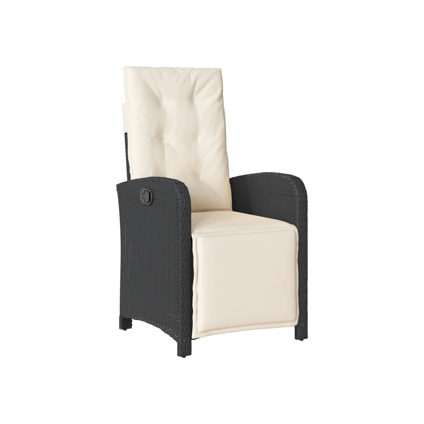 Chaise inclinable de jardin et repose-pied noir résine tressée