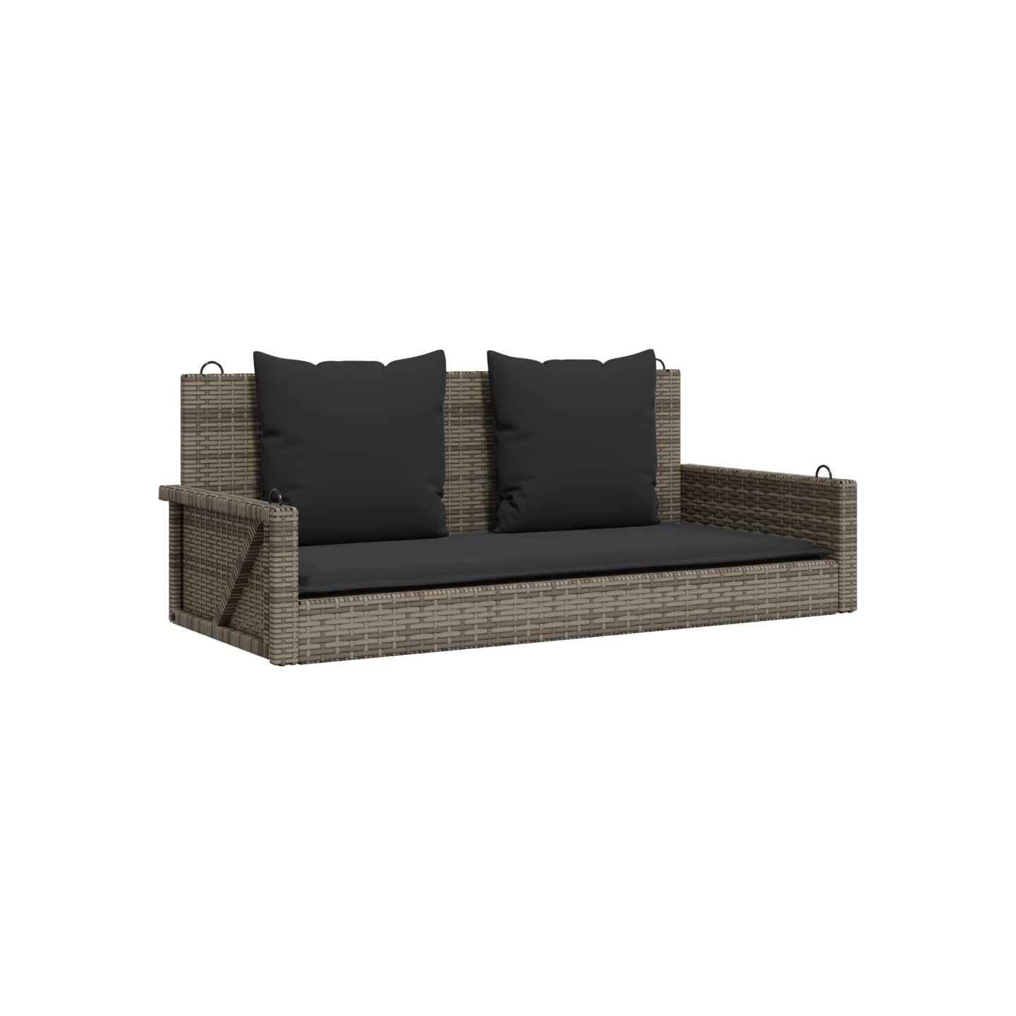 Balancelle avec coussins gris 119x56x48 cm résine tressée