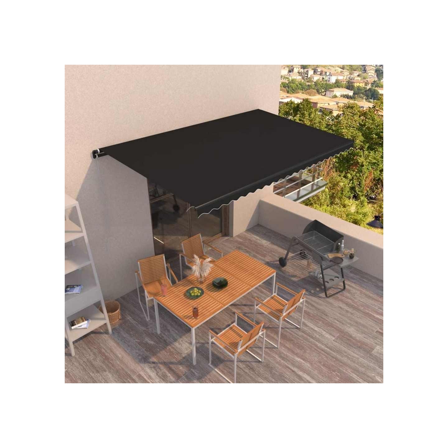 Auvent manuel rétractable 500x350 cm Anthracite