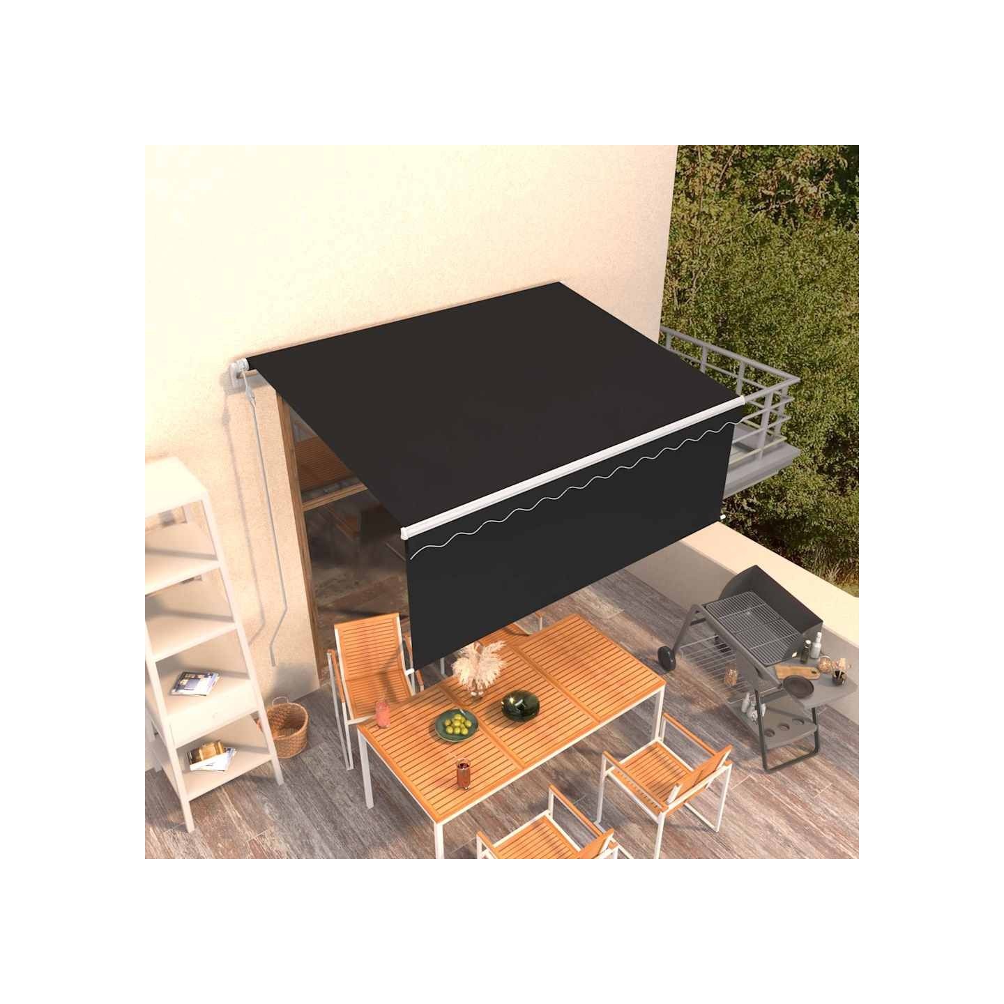 Auvent rétractable automatique avec store 3x2,5 m Anthracite