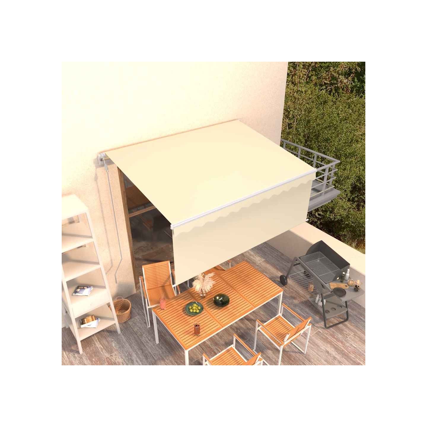Auvent rétractable automatique avec store 3x2,5 m Crème