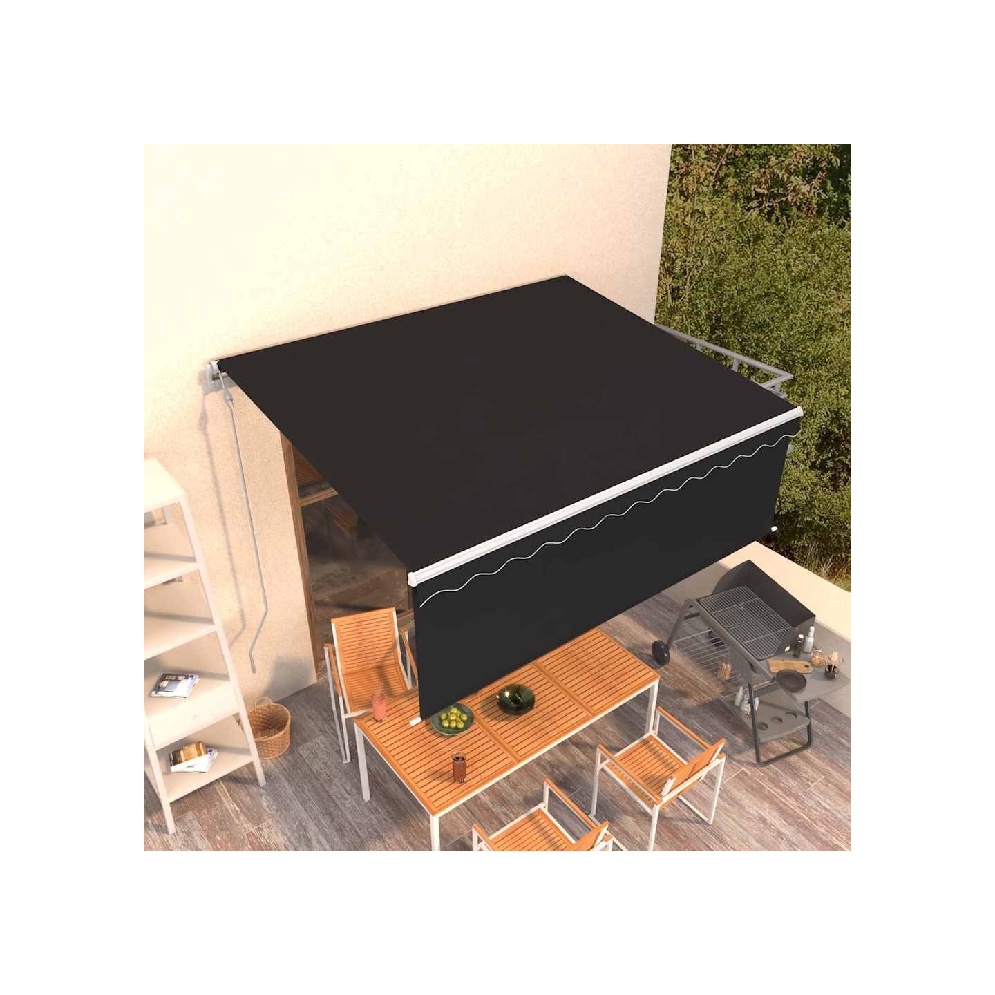 Auvent automatique rétractable avec store 4x3 m Anthracite