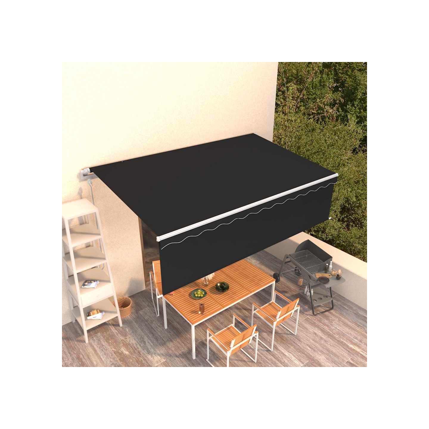 Auvent rétractable automatique avec store 5x3 m Anthracite