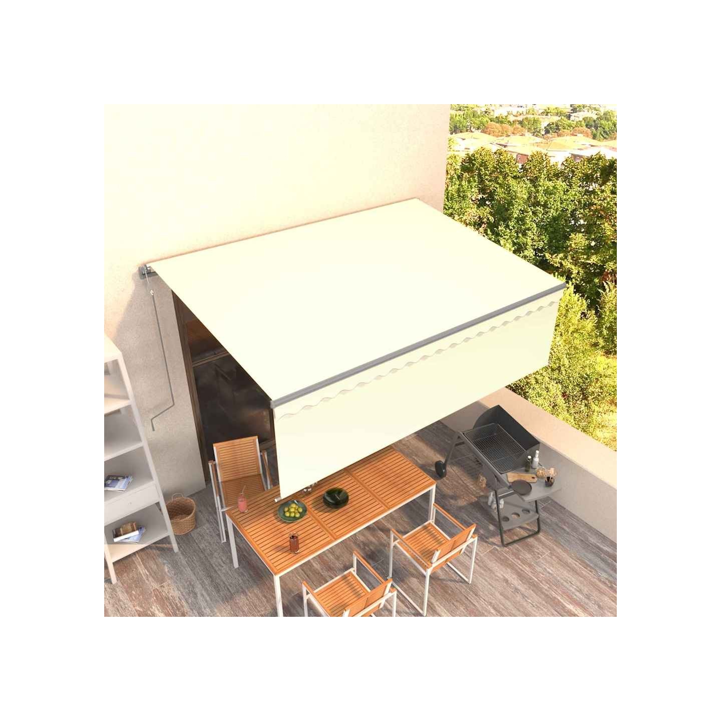 Auvent automatique rétractable avec store 4x3 m Crème