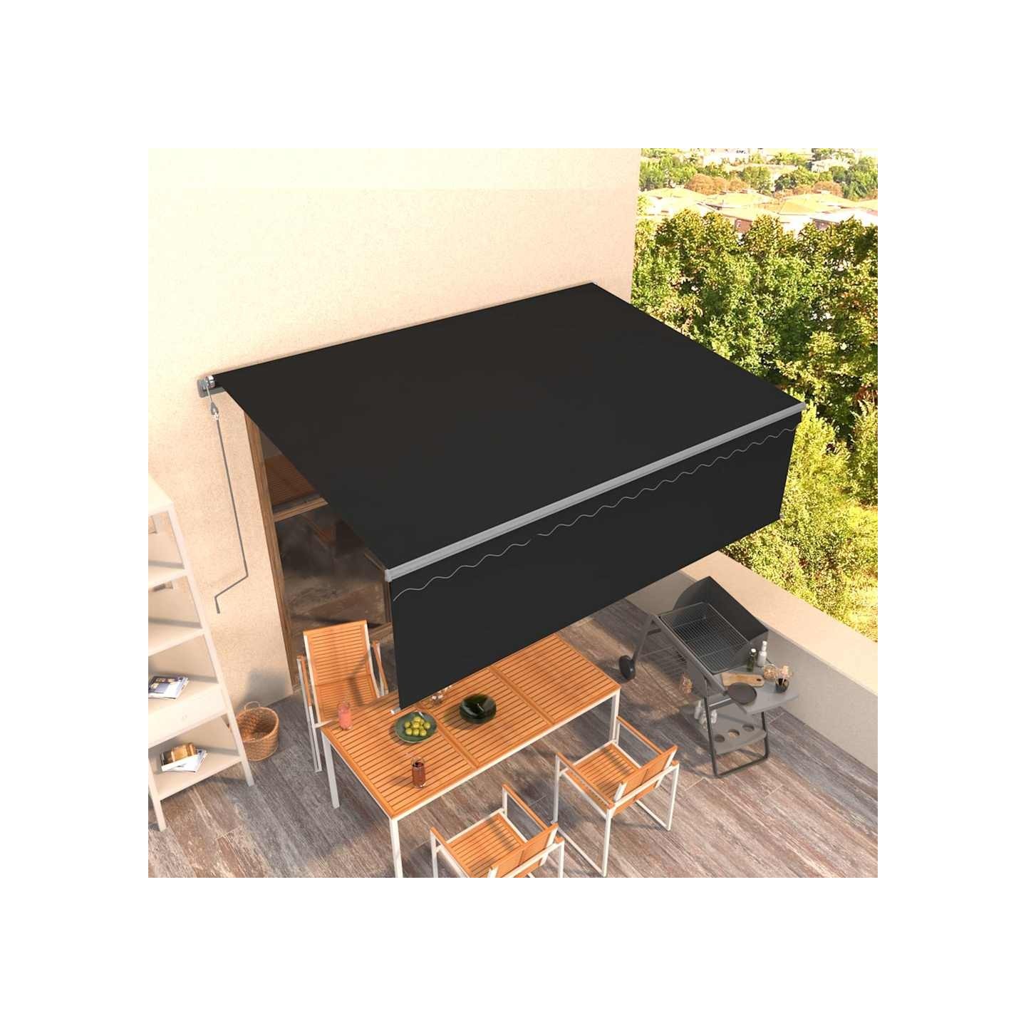 Auvent automatique rétractable avec store 4x3 m Anthracite