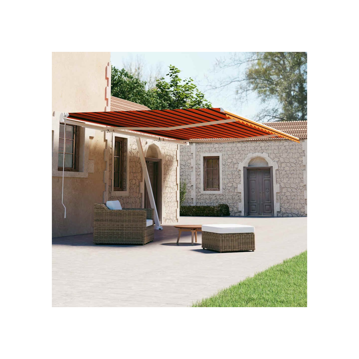 Auvent automatique sur pied 600x300 cm Orange/marron