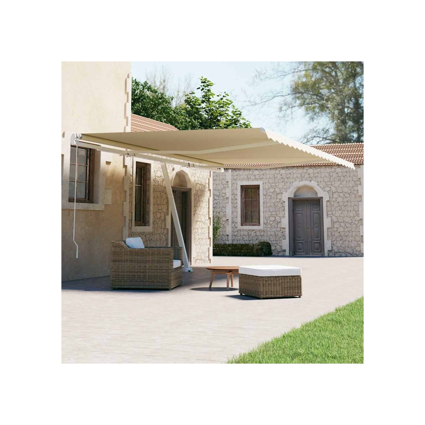 Auvent automatique sur pied 600x300 cm Crème