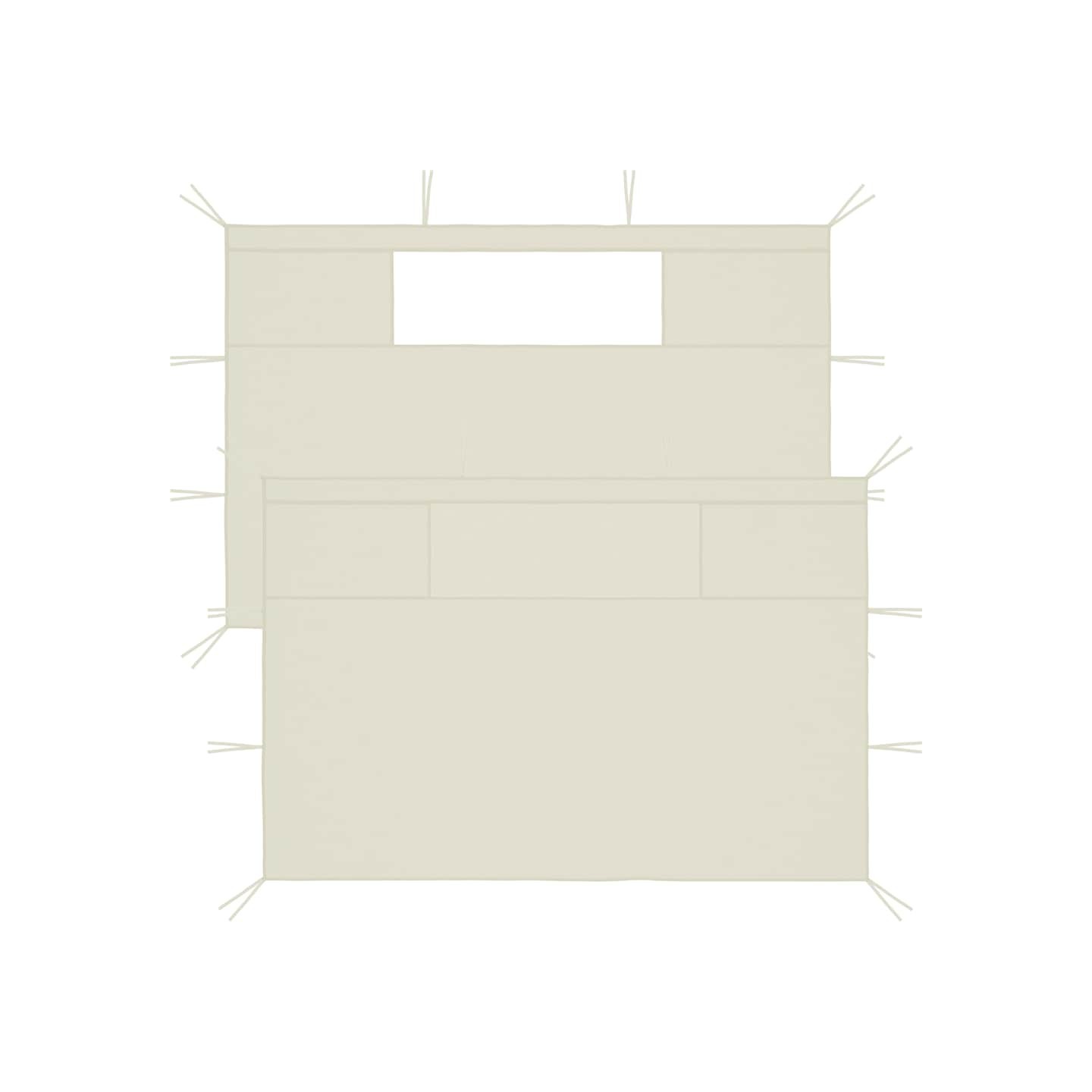 Parois latérales de belvédère avec fenêtres 2 pcs Crème