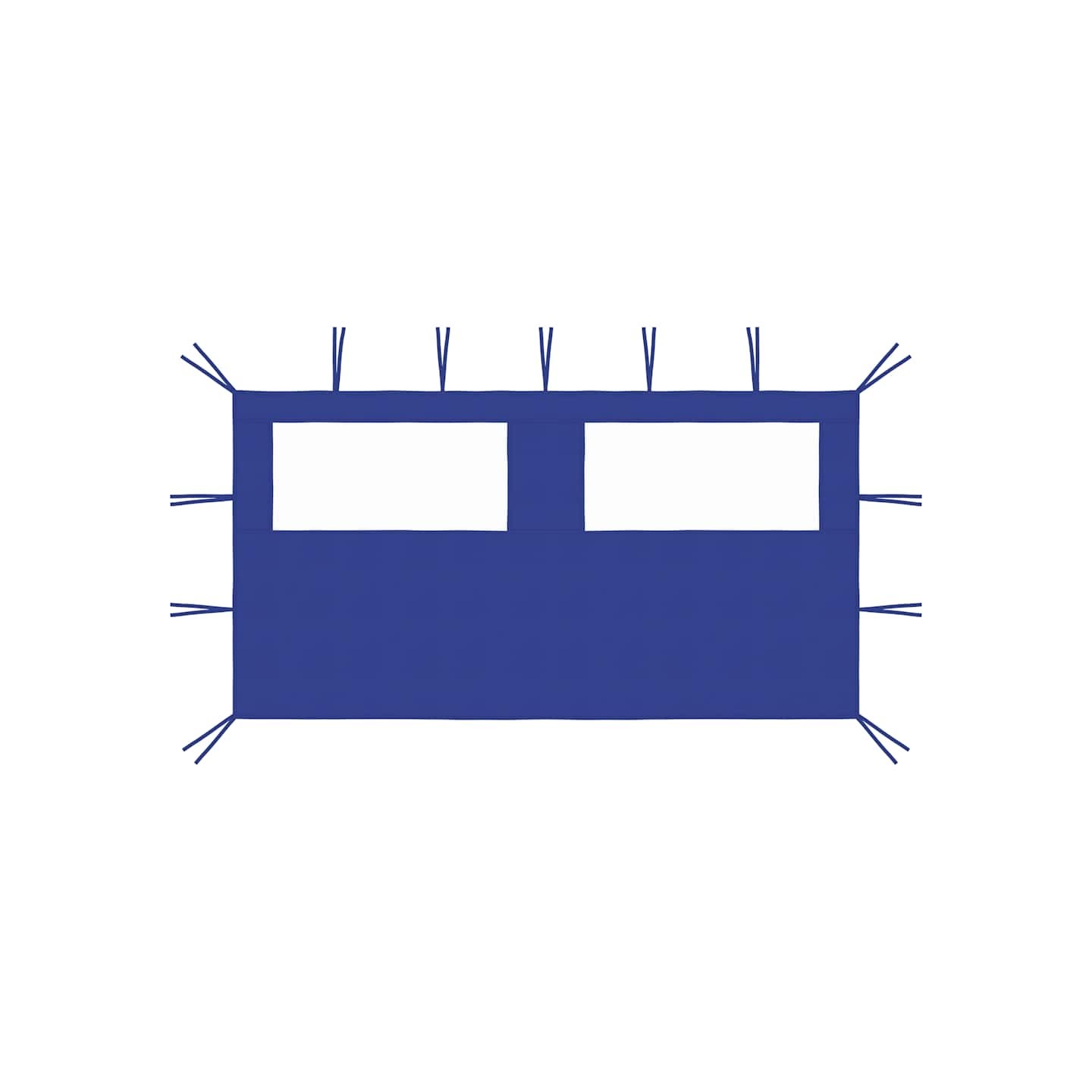 Paroi latérale de belvédère avec fenêtres 4x2 m Bleu