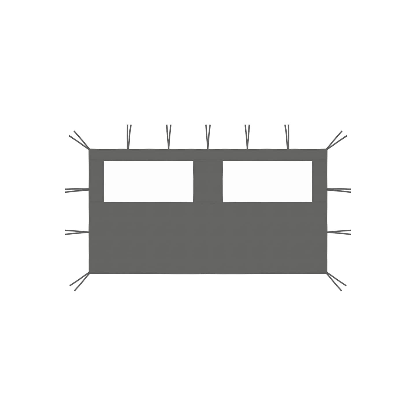 Paroi latérale de belvédère avec fenêtres 4x2 m Anthracite