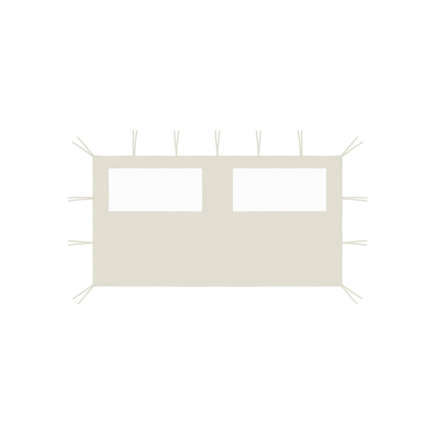 Paroi latérale de belvédère avec fenêtres 4x2 m Crème