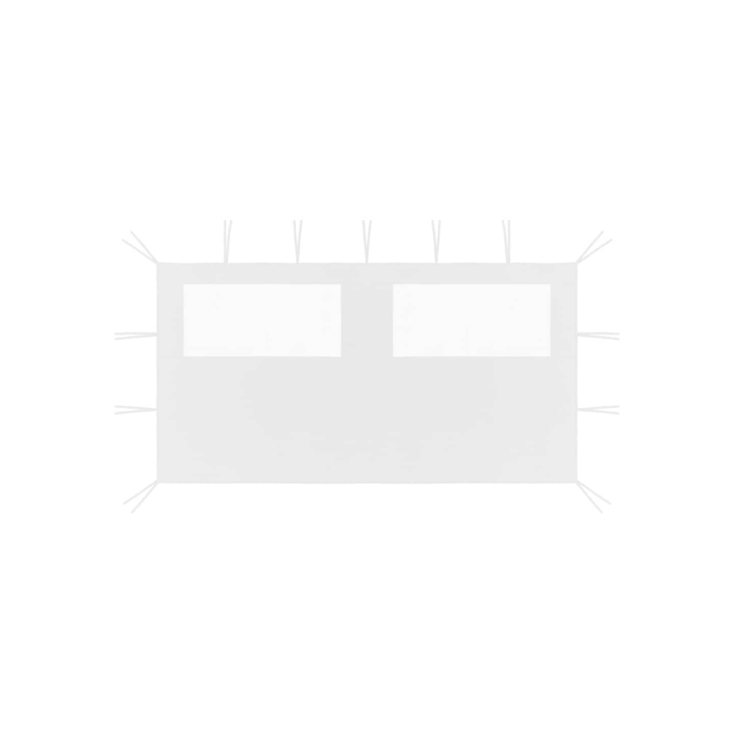 Paroi latérale de belvédère avec fenêtres 4x2 m Blanc