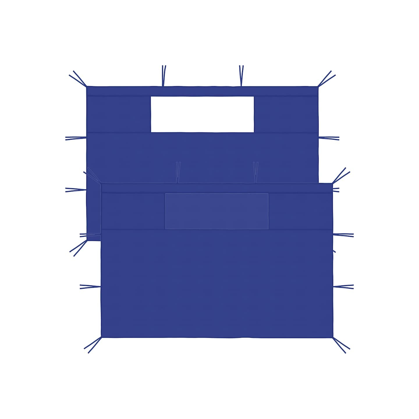 Parois latérales de belvédère avec fenêtres 2 pcs Bleu