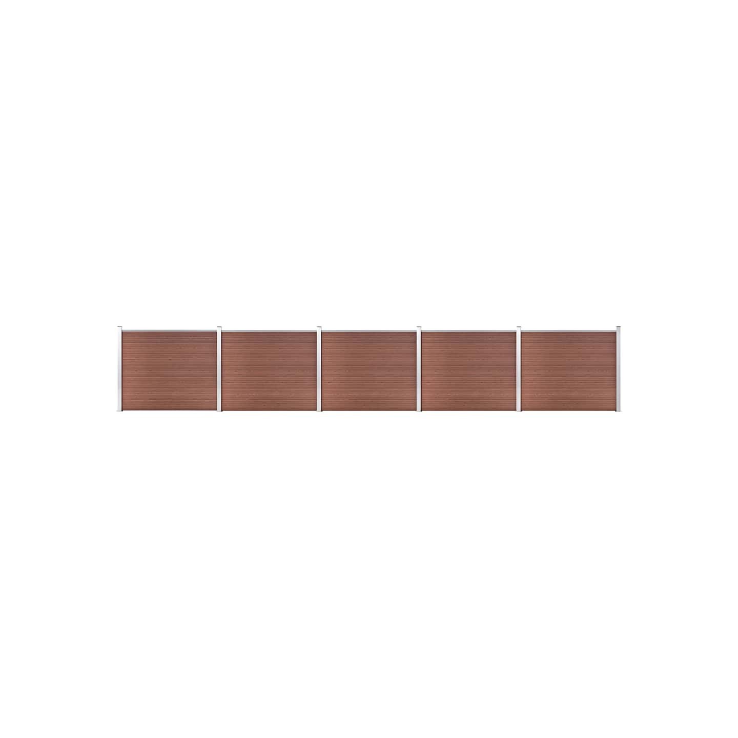 Ensemble de panneau de clôture WPC 872x146 cm Marron
