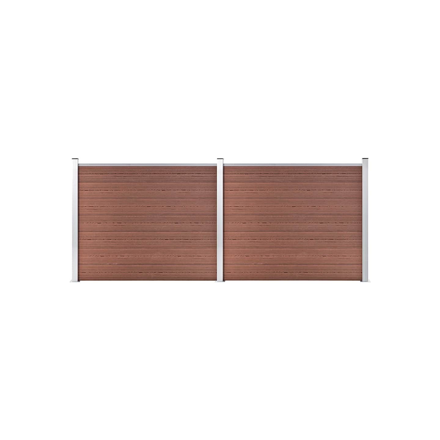Ensemble de panneau de clôture WPC 353x146 cm Marron